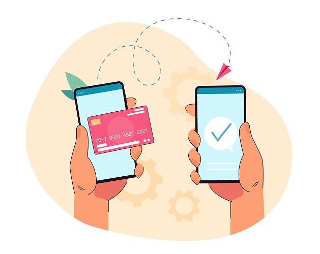 Un escudo digital protegiendo un e-commerce con símbolos de tarjetas de crédito y billetes mexicanos, representando la